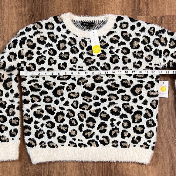 NWT Love Ellie Mallie Crew Neck Animal Print Fuzzy Sweater Sz XXL - Picture 7 of 14